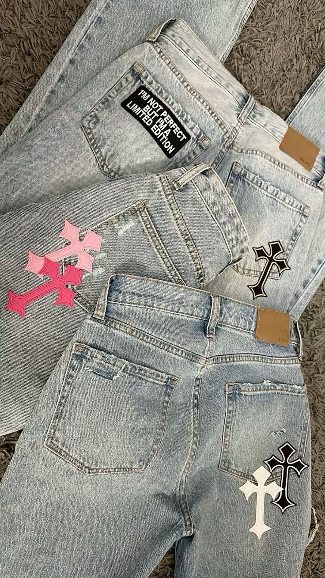 PINK CROSSED JEANS